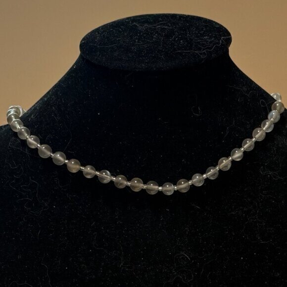 Dark Moonstone Short Necklace, Genuine Natural Gemstone June Birthstone - Picture 3 of 15